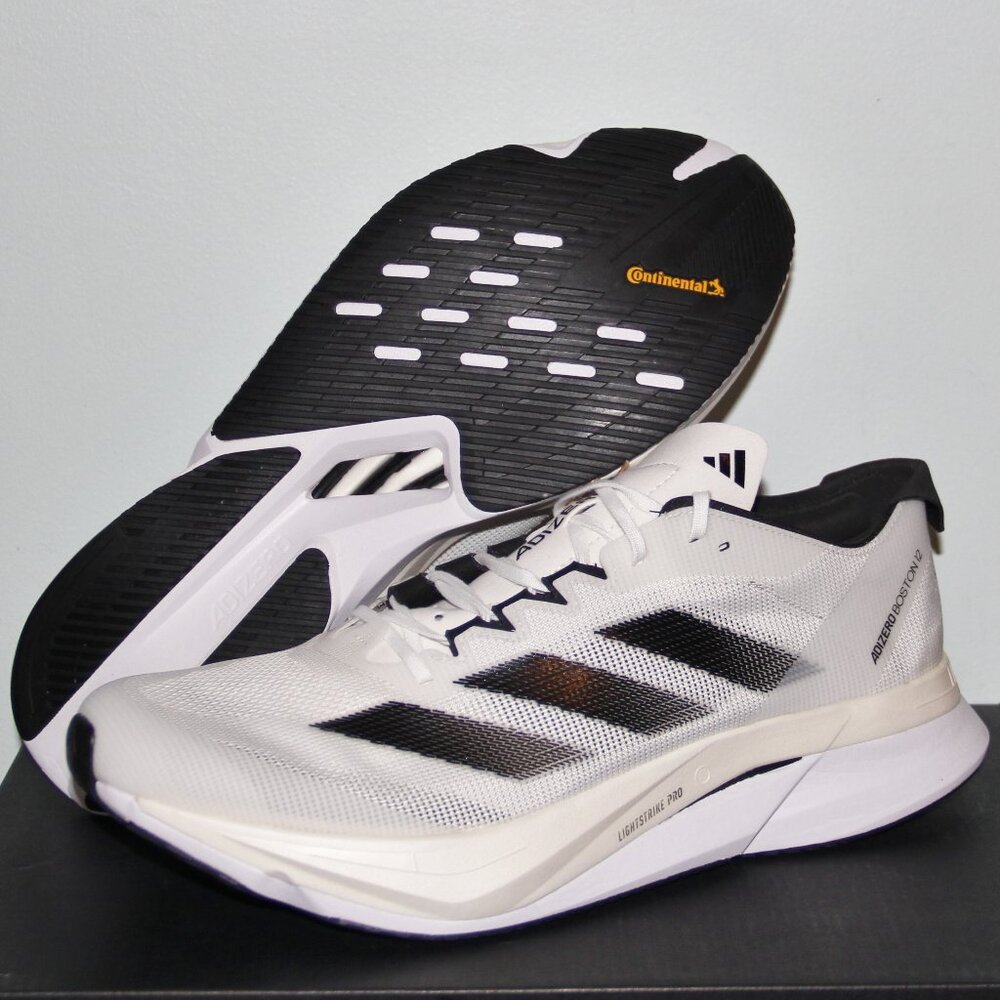 Adidas Adizero Boston 12 Running Shoes Mens 12 White Black